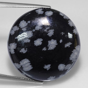 Obsidienne flocon de neige multicolore naturelle coupe roude, 26,06 ct, opaque