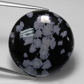 Obsidienne flocon de neige multicolore naturelle coupe roude, 26,71 ct, opaque