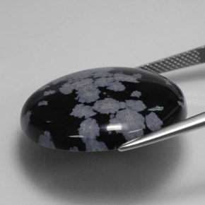 Obsidienne flocon de neige multicolore naturelle coupe roude, 26,71 ct, opaque