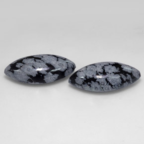 Achetez naturel ct Gris-Blanc Noir Obsidienne flocon de neige gems, Marquise, En provenance Mexique chez GemSelect. En stock, livraison internationale!