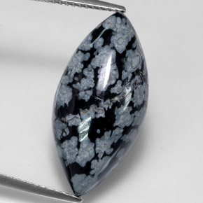 Obsidienne flocon de neige multicolore naturelle marquise, 9,88 ct, opaque