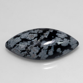 Obsidienne flocon de neige multicolore naturelle marquise, 9,88 ct, opaque