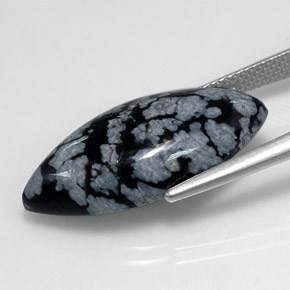 Obsidienne flocon de neige multicolore naturelle marquise, 9,88 ct, opaque