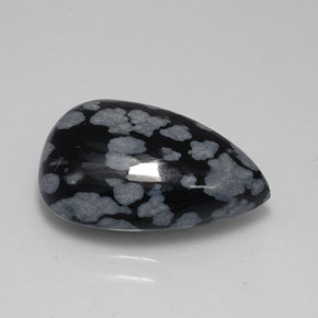 Obsidienne flocon de neige multicolore naturelle en forme de poire, 6,26 ct, opaque