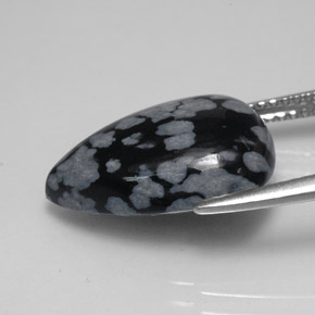 Obsidienne flocon de neige multicolore naturelle en forme de poire, 6,26 ct, opaque
