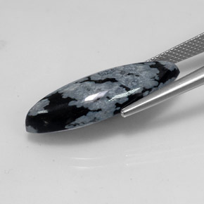 Obsidienne flocon de neige multicolore naturelle marquise, 8,69 ct, opaque