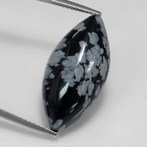 Obsidienne flocon de neige multicolore naturelle marquise, 9,82 ct, opaque