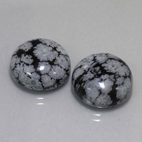 Achetez naturel ct noir obsidienne flocon de neige gems, coupe roude, en provenance mexique chez gemselect. en stock, livraison internationale!