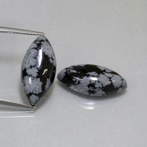 Achetez naturel ct noir obsidienne flocon de neige gems, marquise, en provenance mexique chez gemselect. en stock, livraison internationale!