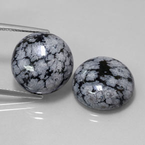 Achetez naturel ct noir obsidienne flocon de neige gems, coupe roude, en provenance mexique chez gemselect. en stock, livraison internationale!