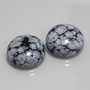 Achetez naturel ct noir obsidienne flocon de neige gems, coupe roude, en provenance mexique chez gemselect. en stock, livraison internationale!