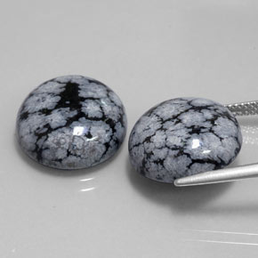 Achetez naturel ct noir obsidienne flocon de neige gems, coupe roude, en provenance mexique chez gemselect. en stock, livraison internationale!