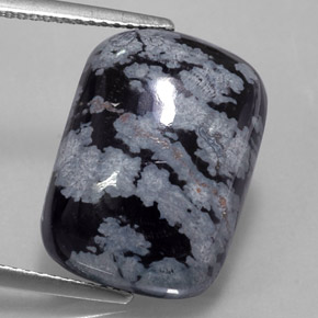 Obsidienne flocon de neige multicolore naturelle coupe coussin, 10,37 ct, opaque