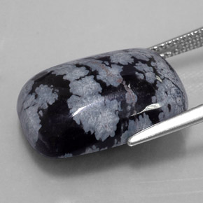 Obsidienne flocon de neige multicolore naturelle coupe coussin, 10,37 ct, opaque