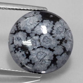 Obsidienne flocon de neige multicolore naturelle coupe roude, 8,74 ct, opaque