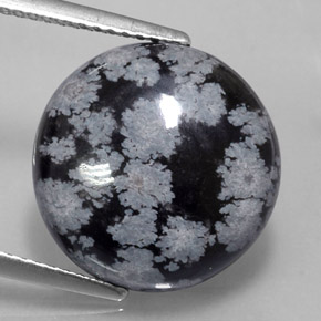 Obsidienne flocon de neige multicolore naturelle coupe roude, 7,31 ct, opaque