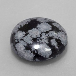 Obsidienne flocon de neige multicolore naturelle coupe roude, 7,31 ct, opaque