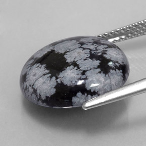 Obsidienne flocon de neige multicolore naturelle coupe roude, 7,31 ct, opaque