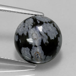 Obsidienne flocon de neige multicolore naturelle coupe roude, 5,16 ct, opaque