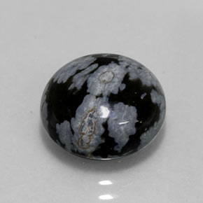 Obsidienne flocon de neige multicolore naturelle coupe roude, 5,16 ct, opaque