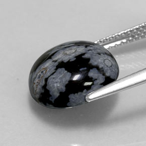 Obsidienne flocon de neige multicolore naturelle coupe roude, 5,16 ct, opaque