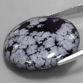 Obsidienne flocon de neige multicolore naturelle coupe roude, 47,26 ct, opaque
