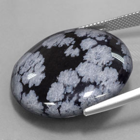 Obsidienne flocon de neige multicolore naturelle coupe roude, 30,41 ct, opaque
