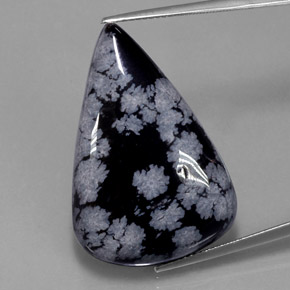 Obsidienne flocon de neige multicolore naturelle en forme de poire, 28,43 ct, opaque