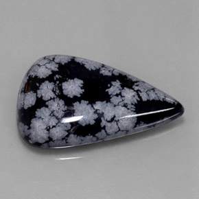 Obsidienne flocon de neige multicolore naturelle en forme de poire, 28,43 ct, opaque