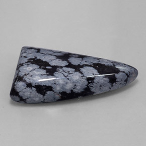 Obsidienne flocon de neige noir naturelle forme fantaisie, 31,95 ct, opaque