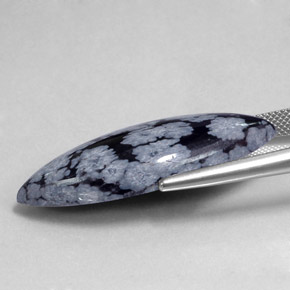 Obsidienne flocon de neige Gris-Blanc Noir naturelle Marquise, 19.85 ct, Opaque
