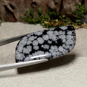 Obsidienne flocon de neige Flocon de neige naturelle Forme fantaisie, 43.74 ct, Opaque