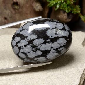 Obsidienne flocon de neige Flocon de neige naturelle Coupe ovale, 36.23 ct, Opaque
