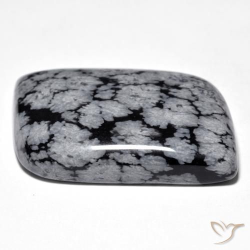 Obsidienne flocon de neige Gris-Blanc Noir naturelle Fantaisie, 38.10 ct, Opaque