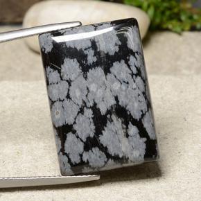 Obsidienne flocon de neige multicolore naturelle baguette, 24,05 ct, opaque