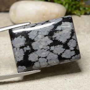 Obsidienne flocon de neige multicolore naturelle baguette, 24,05 ct, opaque