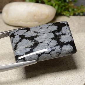 Obsidienne flocon de neige multicolore naturelle baguette, 24,05 ct, opaque