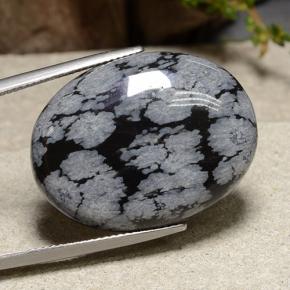 Obsidienne flocon de neige Multicolore naturelle Coupe ovale, 29.21 ct, Opaque