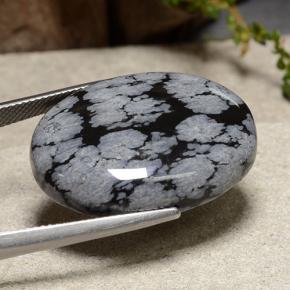 Obsidienne flocon de neige Multicolore naturelle Coupe ovale, 29.21 ct, Opaque