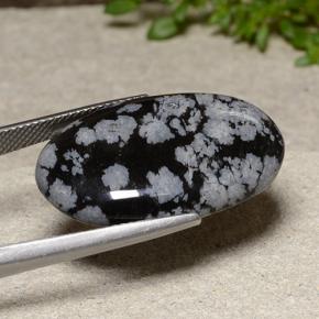 Obsidienne flocon de neige Flocon de neige naturelle Coupe ovale, 18.62 ct, Opaque