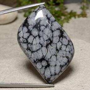 Obsidienne flocon de neige Flocon de neige naturelle Forme fantaisie, 33.41 ct, Opaque