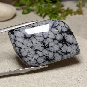 Obsidienne flocon de neige Flocon de neige naturelle Forme fantaisie, 33.41 ct, Opaque