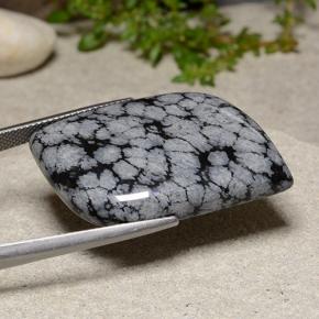 Obsidienne flocon de neige Flocon de neige naturelle Forme fantaisie, 33.41 ct, Opaque