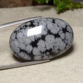 Obsidienne flocon de neige multicolore naturelle coupe ovale, 39,18 ct, opaque