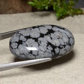 Obsidienne flocon de neige multicolore naturelle coupe ovale, 39,18 ct, opaque