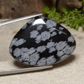 Obsidienne flocon de neige Multicolore naturelle En forme de poire, 26.08 ct, Opaque