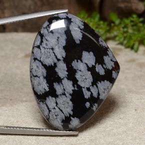 Obsidienne flocon de neige Multicolore naturelle En forme de poire, 26.08 ct, Opaque