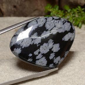 Obsidienne flocon de neige Multicolore naturelle En forme de poire, 26.08 ct, Opaque