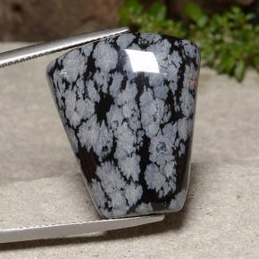 Obsidienne flocon de neige multicolore naturelle forme fantaisie, 26,02 ct, opaque