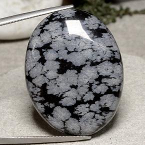 Obsidienne flocon de neige multicolore naturelle coupe ovale, 43,07 ct, opaque